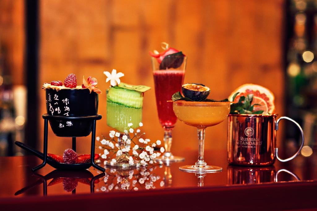 Buddha-Bar Hotel Budapest Klotild Palace Exterior photo A selection of cocktails